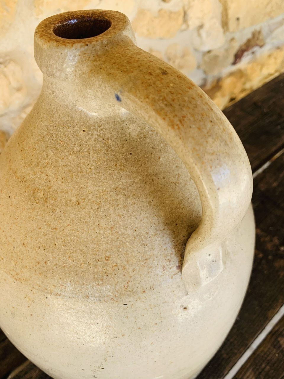 Home Decor Antique Stoneware Jug By F. H. Cowden, 1880's photo