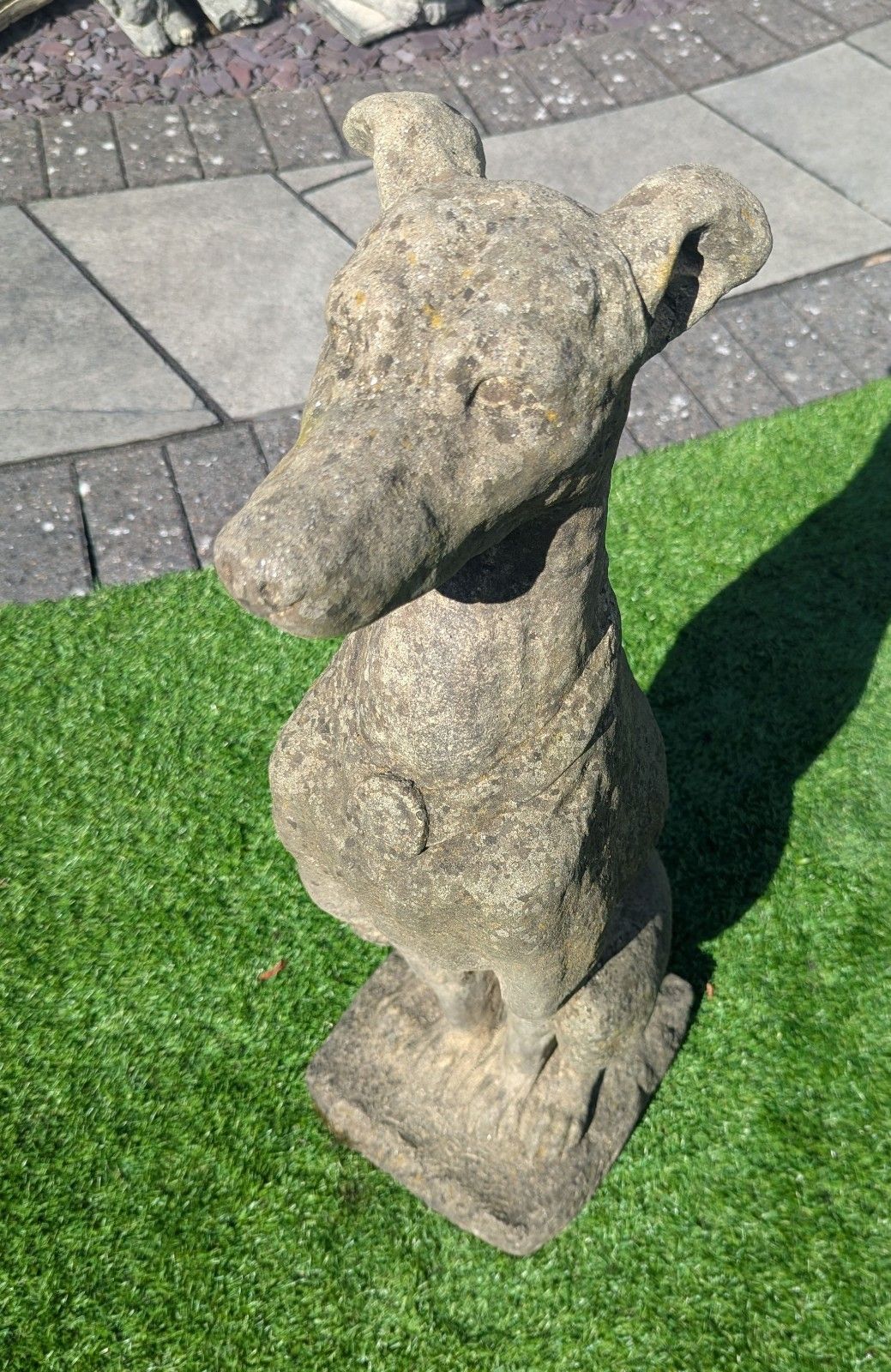 photo furniture 19th Centuary Style Vintage Stone Italian Hounds (Delivery Available 0095.