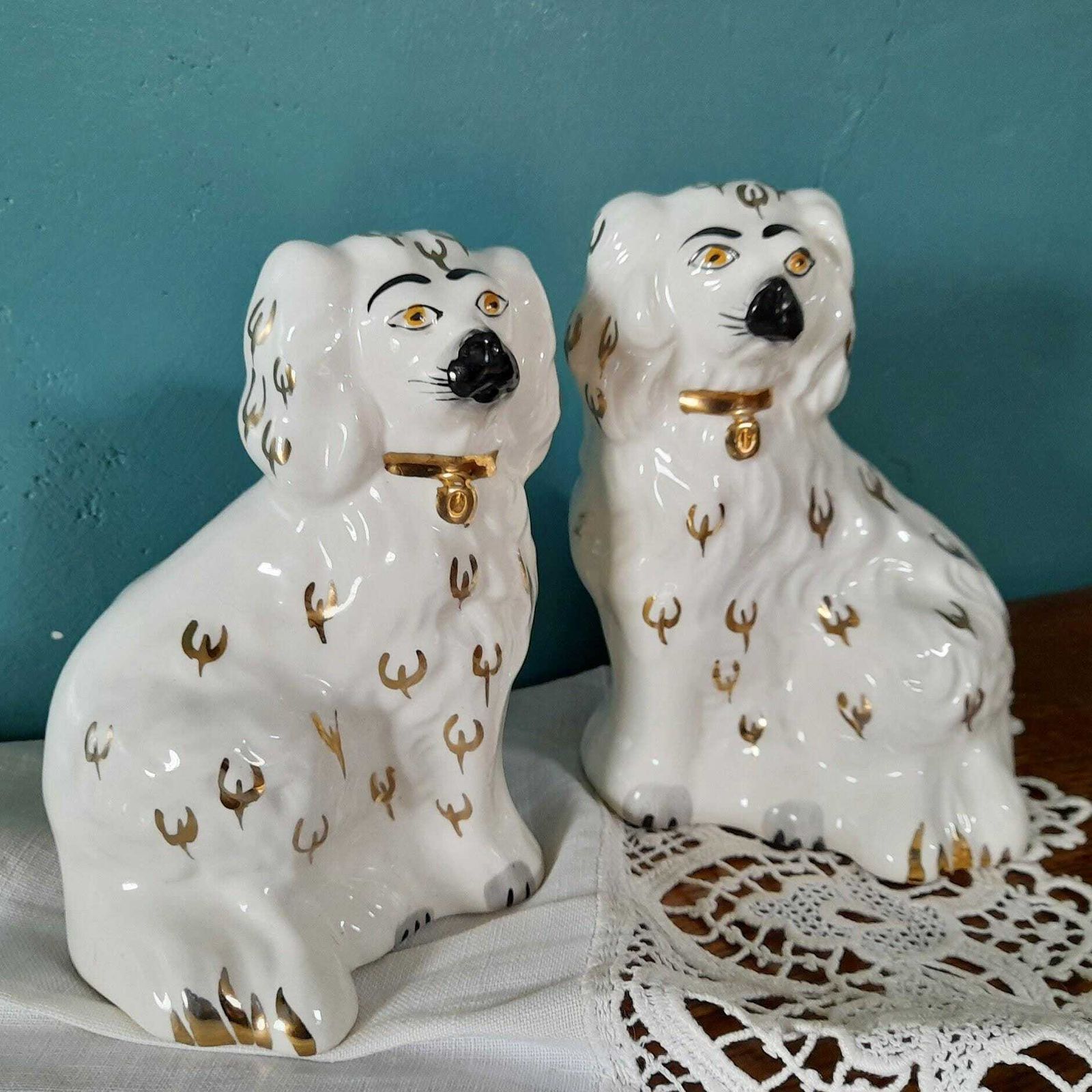 Mid Century Staffordshire 5.5" Beswick Flat Back Spaniel Dogs   1378 6 photo furniture
