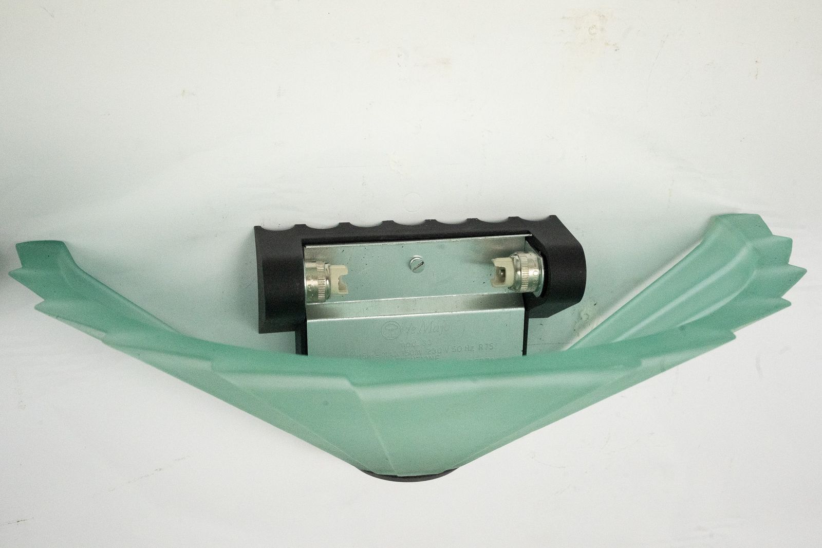 Set Of Six De Majo Sconces In Thick Green Murano Glass. Italy 1980s photo vinterior