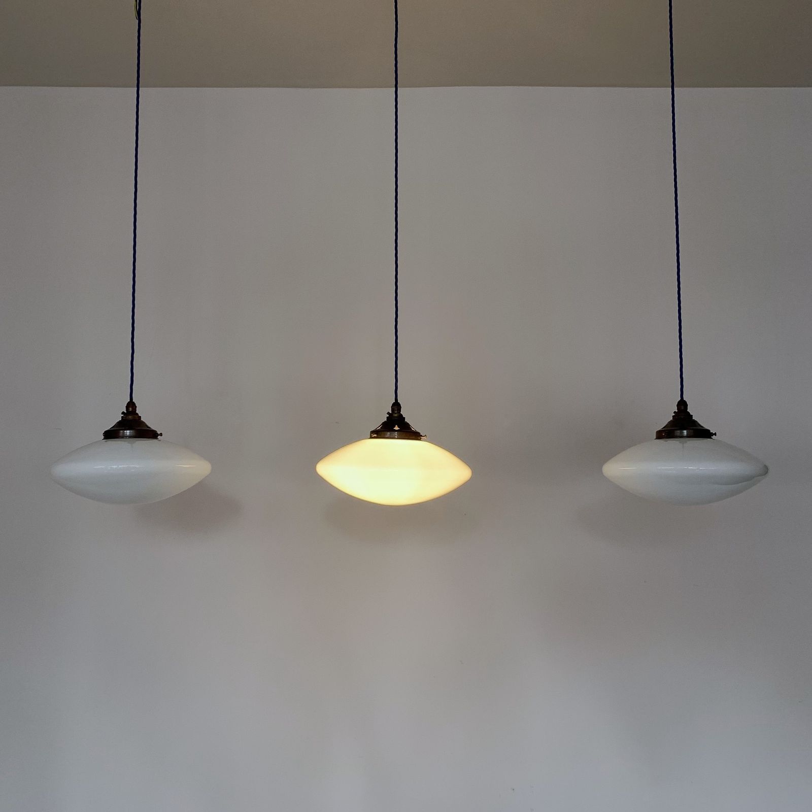 Contemporary White Glass Ellipse Shades photo 290.0