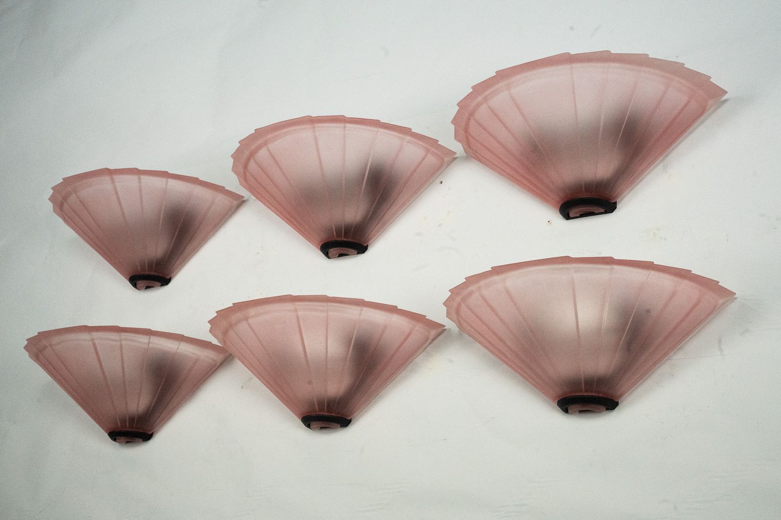 Set Of Six De Majo Sconces In Thick Pink Murano Glass. Italy 1980s photo 3120.0