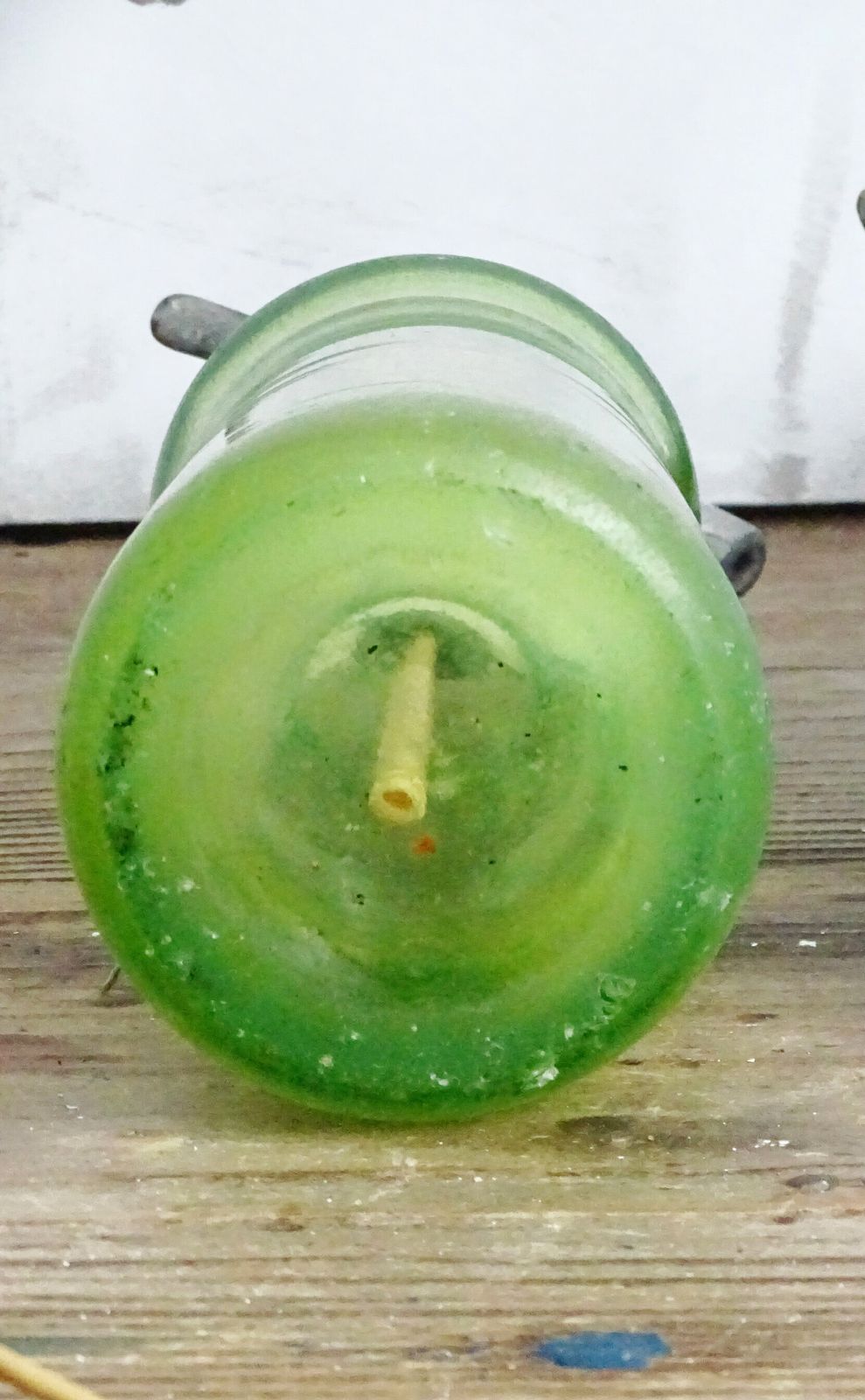 Antique Green Glass Seltzer Bottle, Syphon: Brocante Shabby Chic Decor photo 80.0