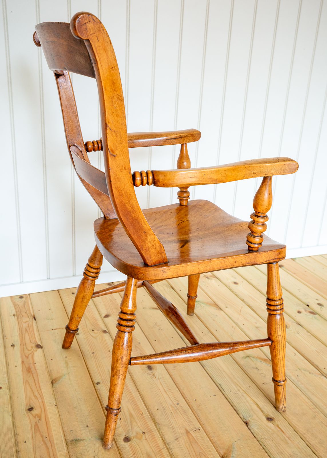 Antique Blonde Windsor Chair Satin Birch Country Bar Back Oxford Armchair 1850 Farmhouse Country House Victoria.N photo 1750.0