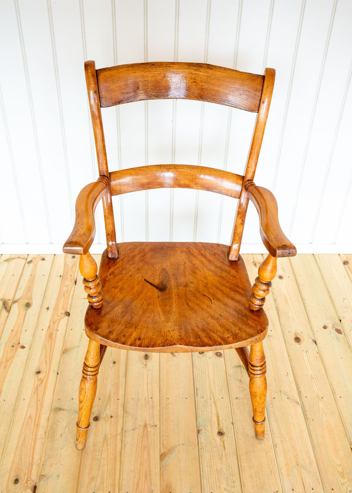 Furniture Antique Blonde Windsor Chair Satin Birch Country Bar Back Oxford Armchair 1850 Farmhouse Country House Victoria.N photo