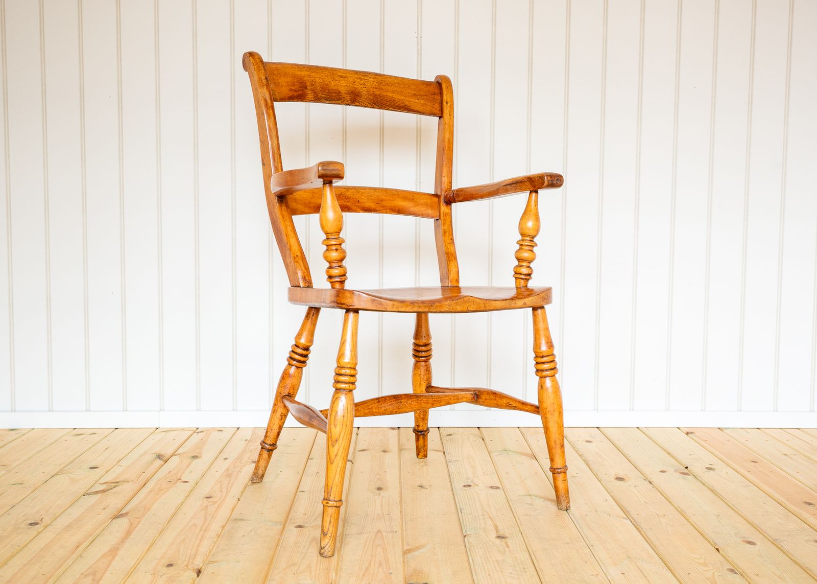 Antique Blonde Windsor Chair Satin Birch Country Bar Back Oxford Armchair 1850 Farmhouse Country House Victoria.N photo vintage