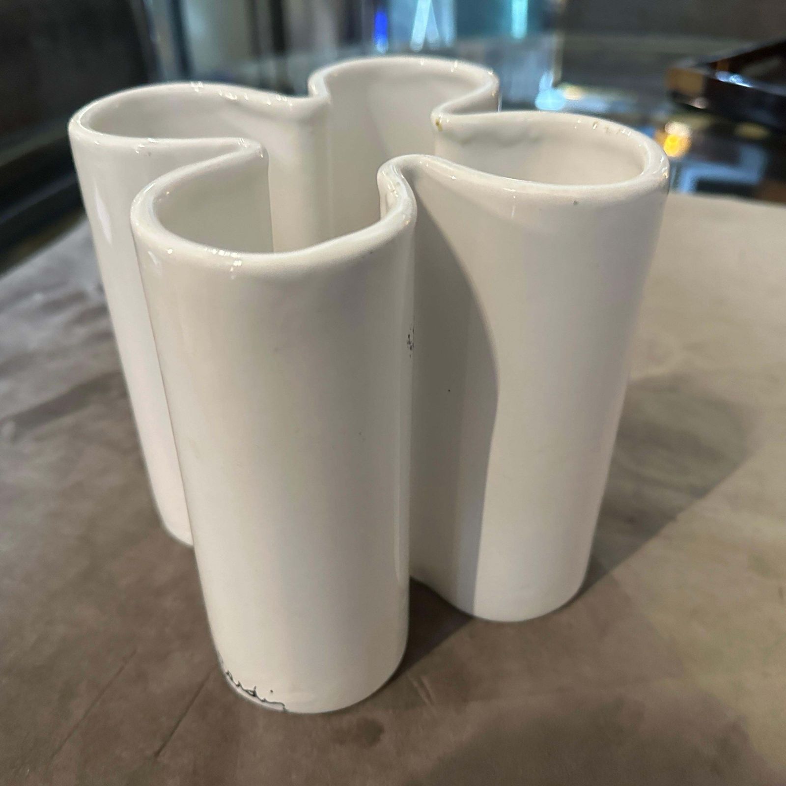 1970s Mid Century Modern White Ceramic Vase By Pierre Cardin photo Home Decor