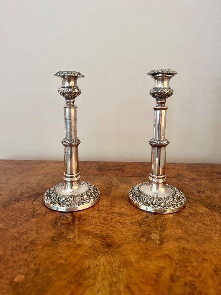 Magnificent Quality Pair Of Georgian Telescopic Candlesticks photo for sale