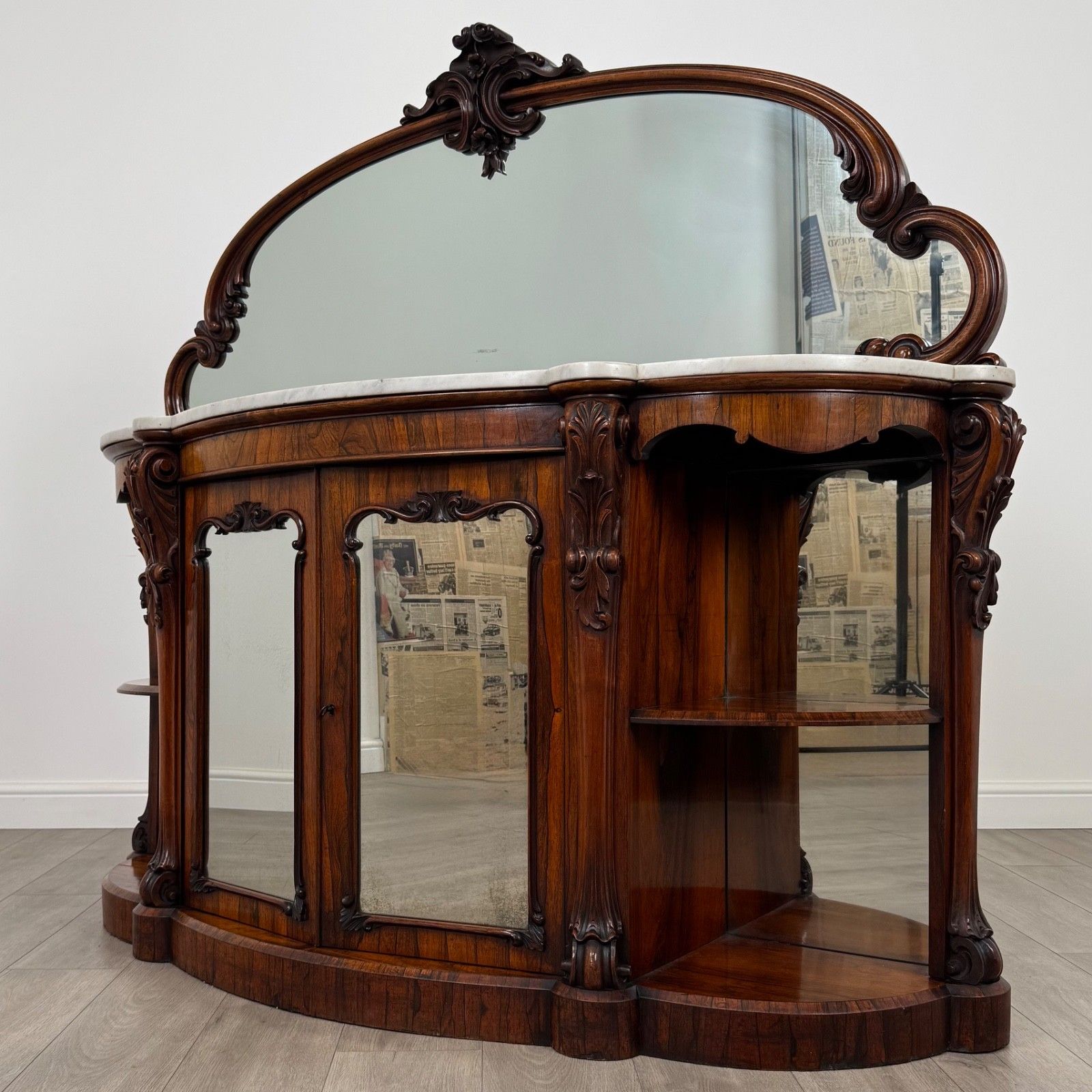 Antique 19th Century Marble Top Credenze Of Finest Quality photo for sale