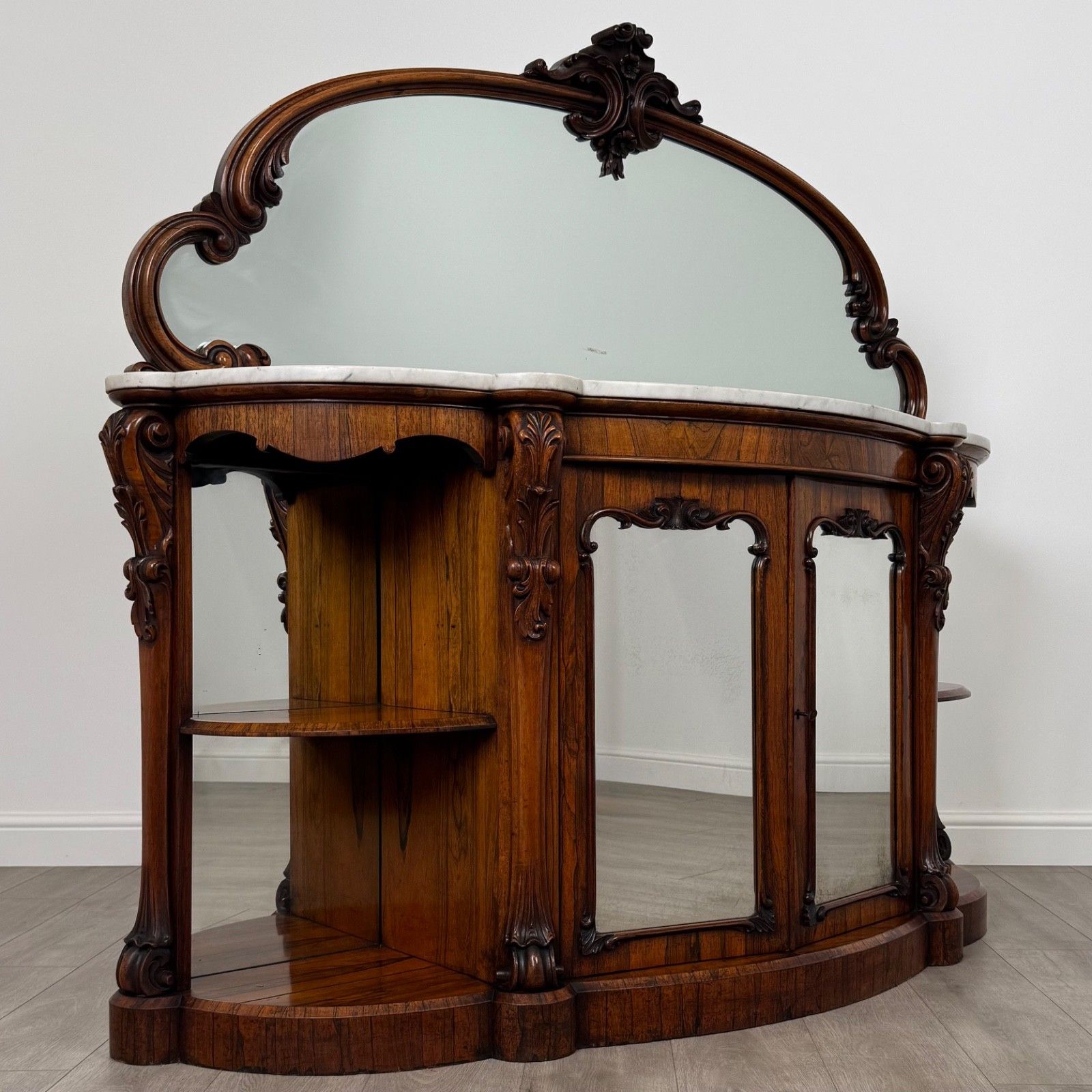 photo furniture Antique 19th Century Marble Top Credenze Of Finest Quality