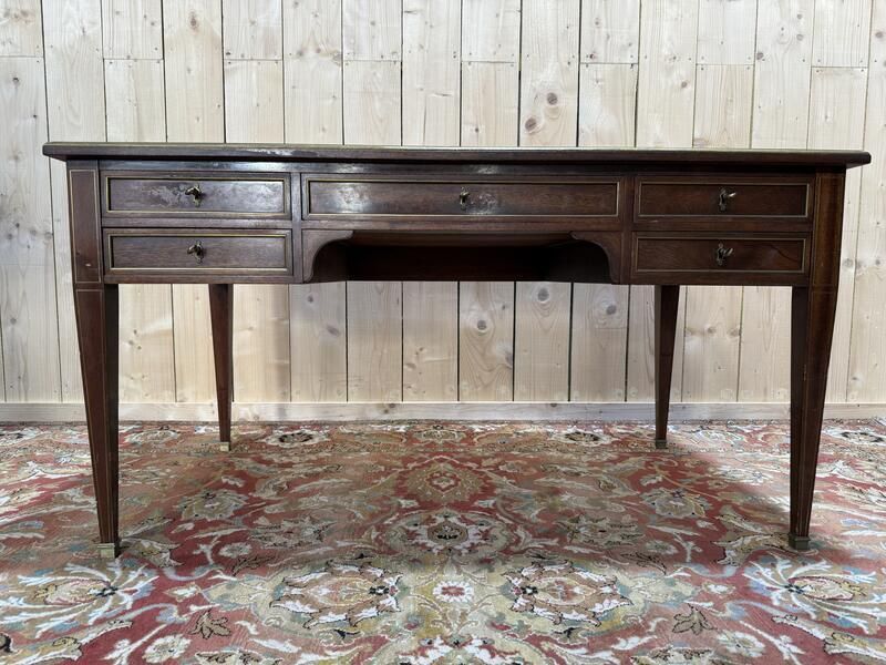 Bureau Plat De Style Louis XVI   Directoire En Acajou