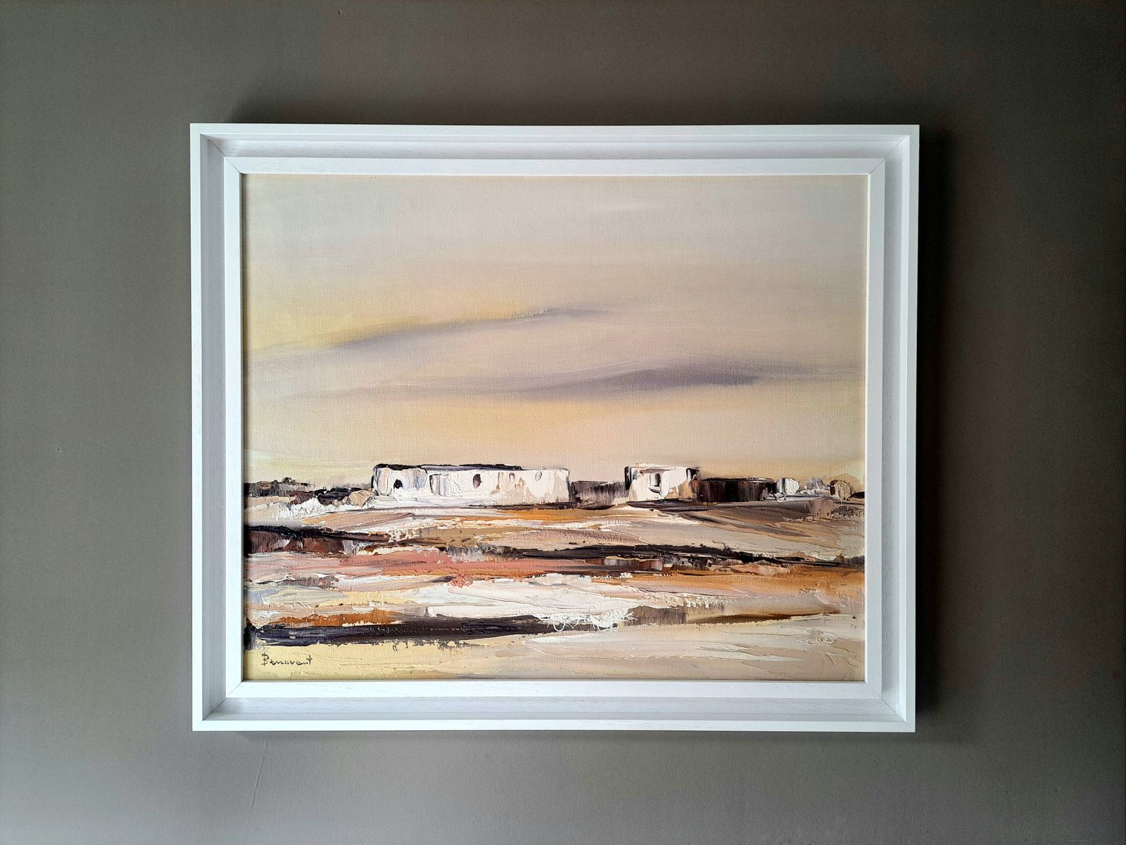 photo for sale Oil Painting Of An Abstract Landscape | Custom Frame | 20th Century