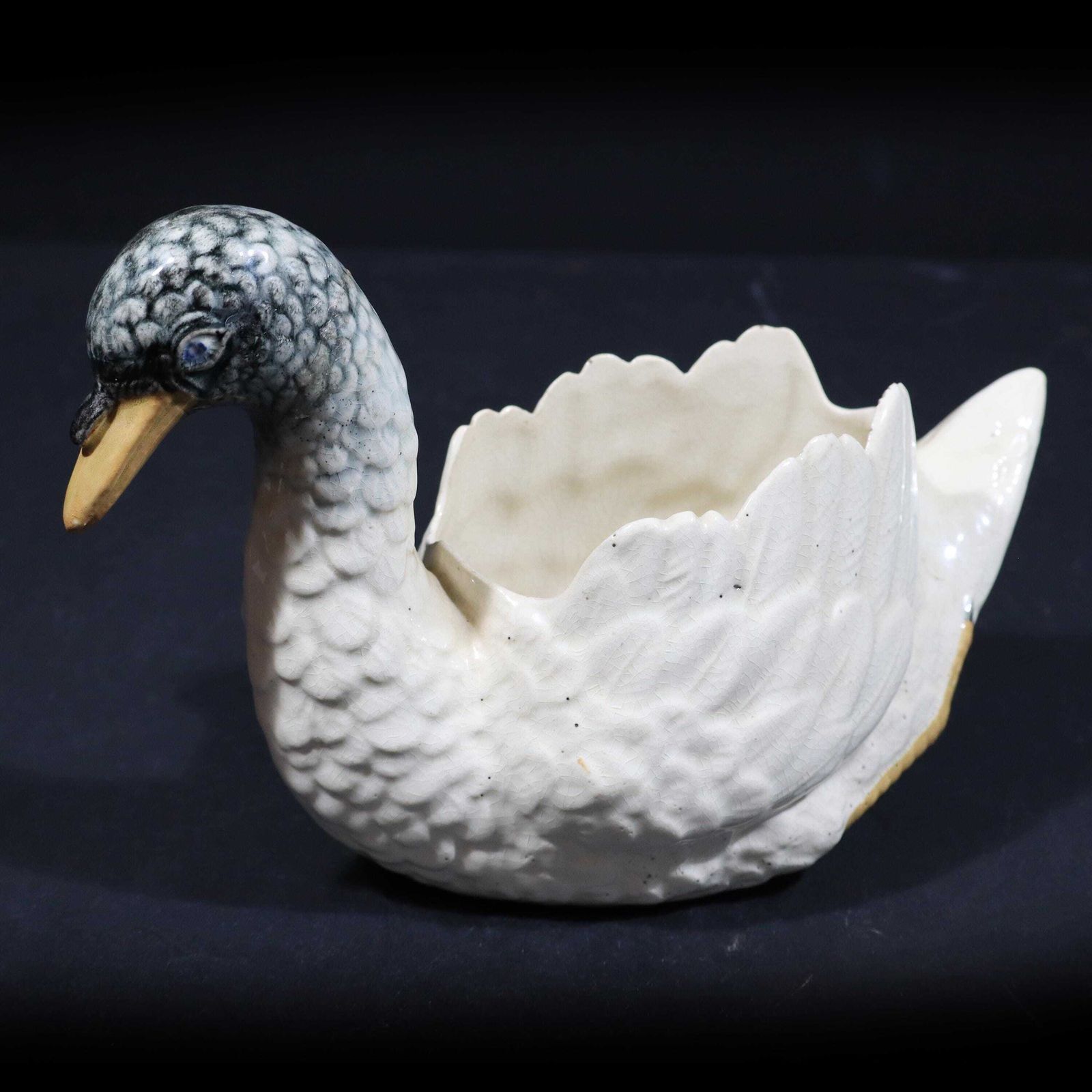 Antique Swan Jardiniere Majolica Flower Plant Pot photo furniture