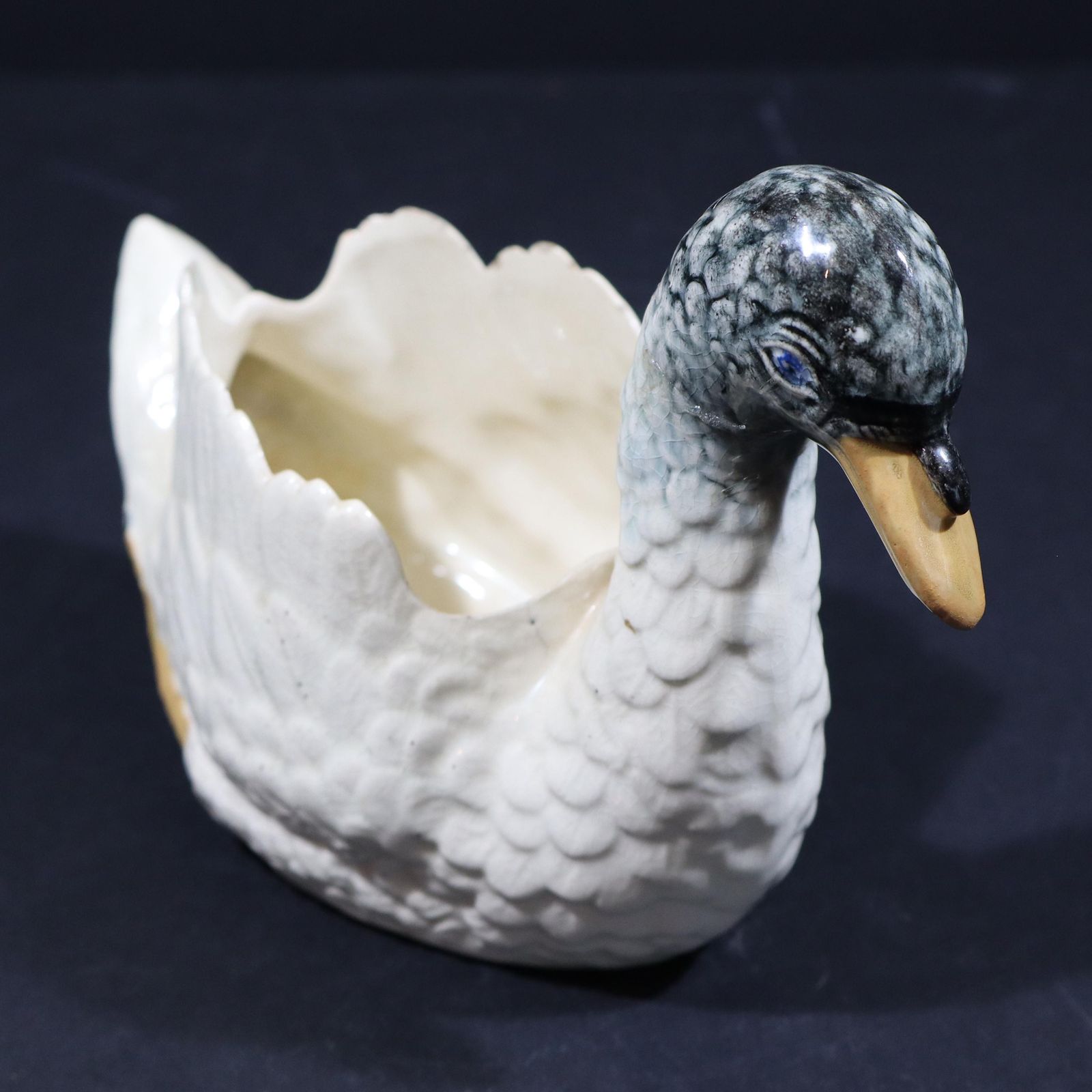Antique Swan Jardiniere Majolica Flower Plant Pot photo for sale
