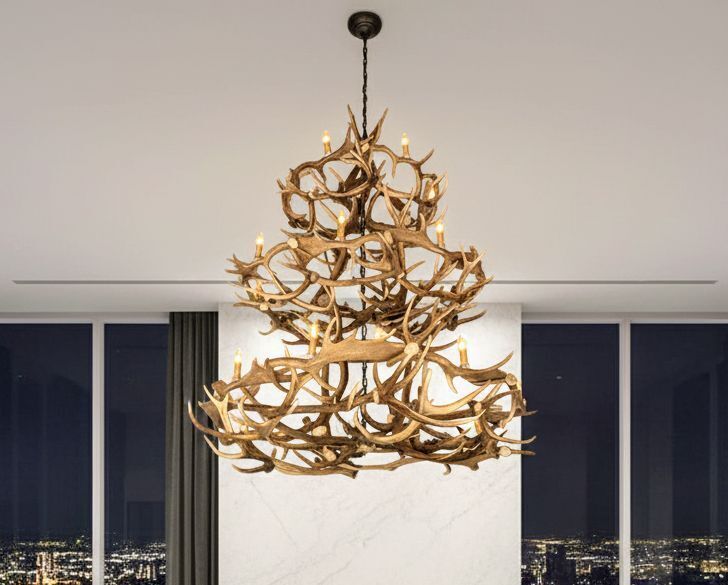 Vintage 3 Tier Antler Chandelier  Delivery Available 0252. photo for sale