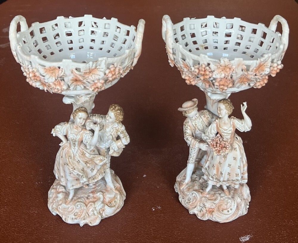 Good Quality Pair Of Porcelain Centre Pieces photo furniture