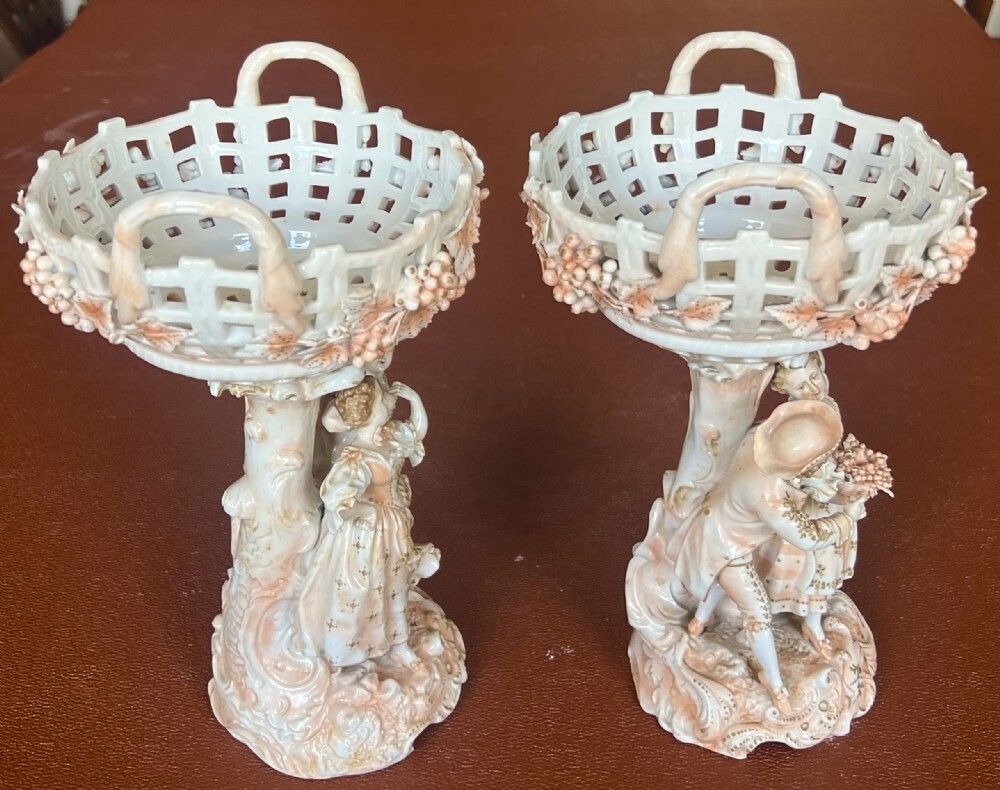 Good Quality Pair Of Porcelain Centre Pieces photo Home Decor