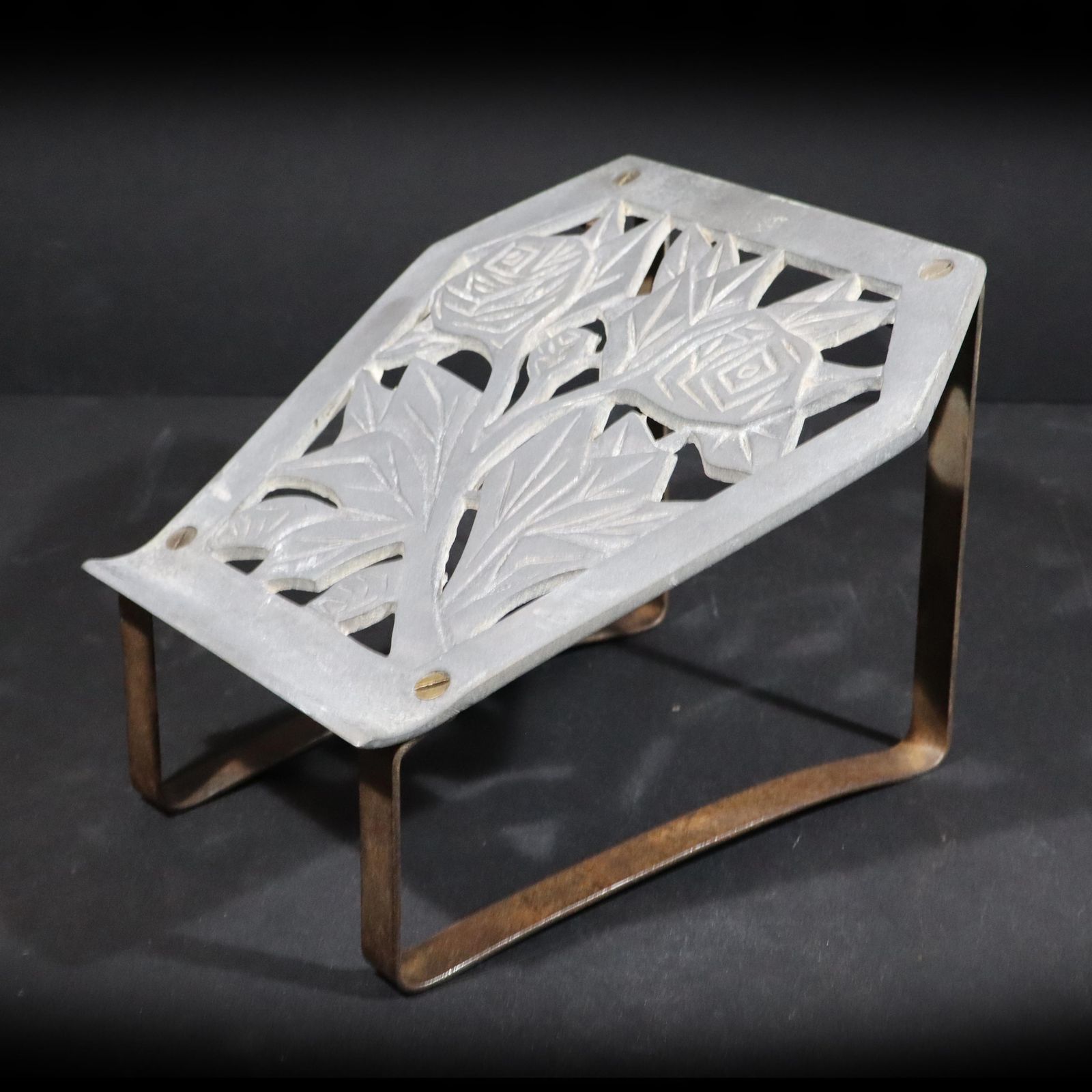 Art Nouveau Hairdresser's Footrest   Antique French Under Desk Footstool photo for sale