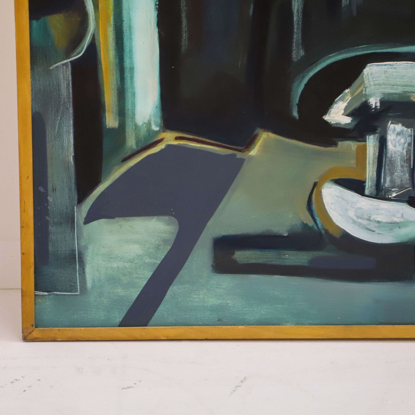 Large Brutalist‑Style Abstract Oil On Canvas   Mid To Late 20th Century photo 7695.0