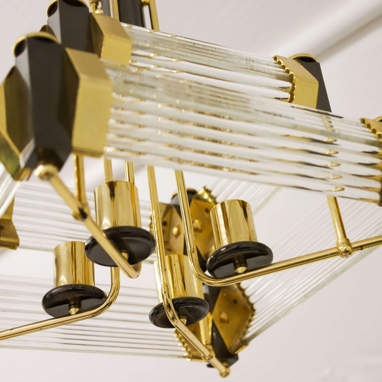 Crystal Glass Rods Chandelier   Attributed To Bakalowits & Söhne, C.1970s 1980s photo 1595.0