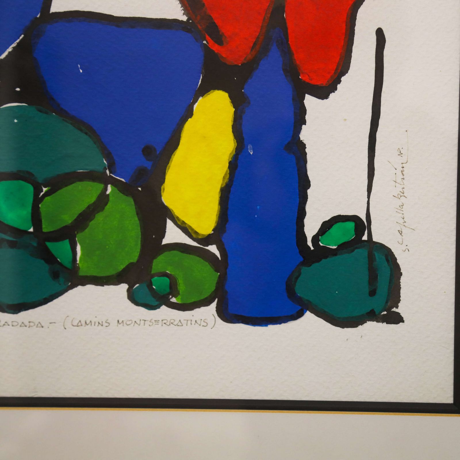 Pair Of Contemporary Spanish Paintings In The Style Of Joan Miro photo buy