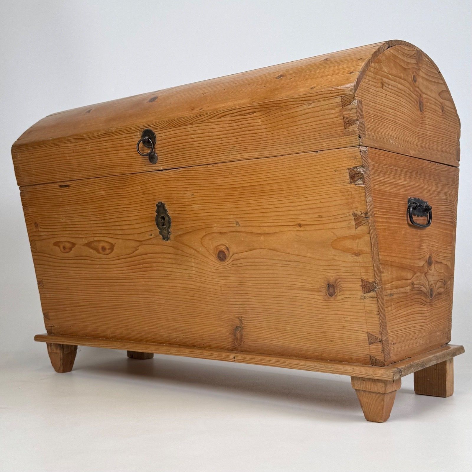Antique 19th Century Dome Top Chest In Pine photo furniture