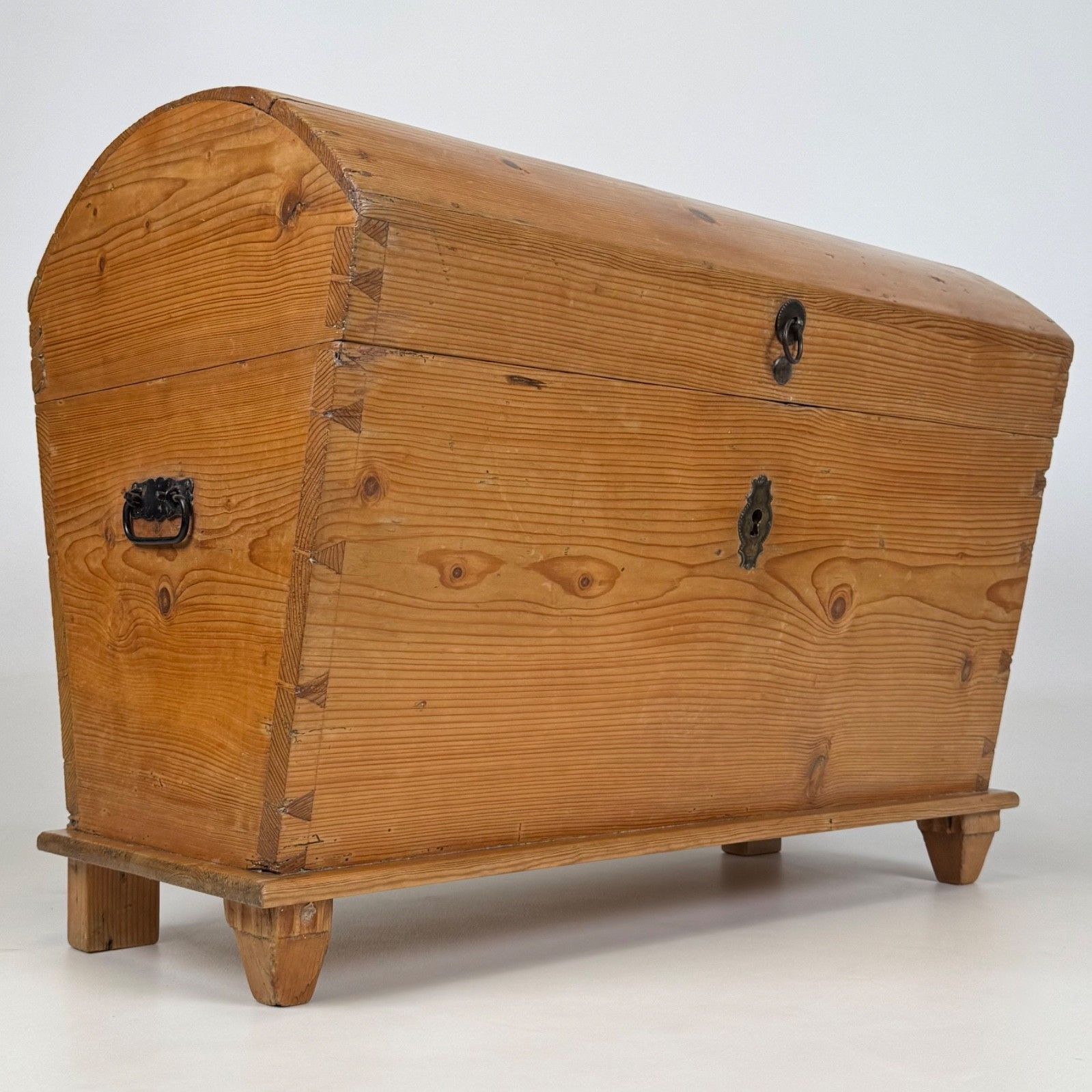 Antique 19th Century Dome Top Chest In Pine photo vintage