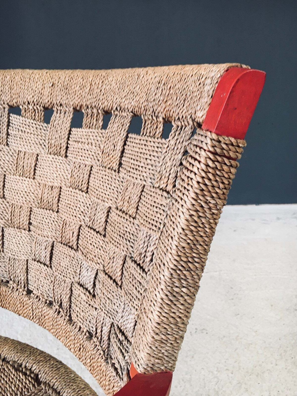 photo for sale Vintage Mediterrane Design Fauteuil Met Touwbekleding, Frankrijk, Jaren 1930