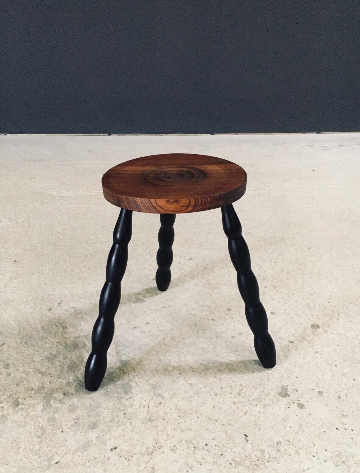 1940's French Design Bobbin Tripod Stool photo furniture