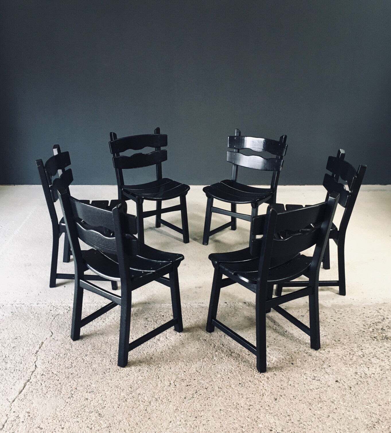 Brutalist Design Dining Chairs By Dittmann For Awa Radbound, Netherlands 1970's photo for sale