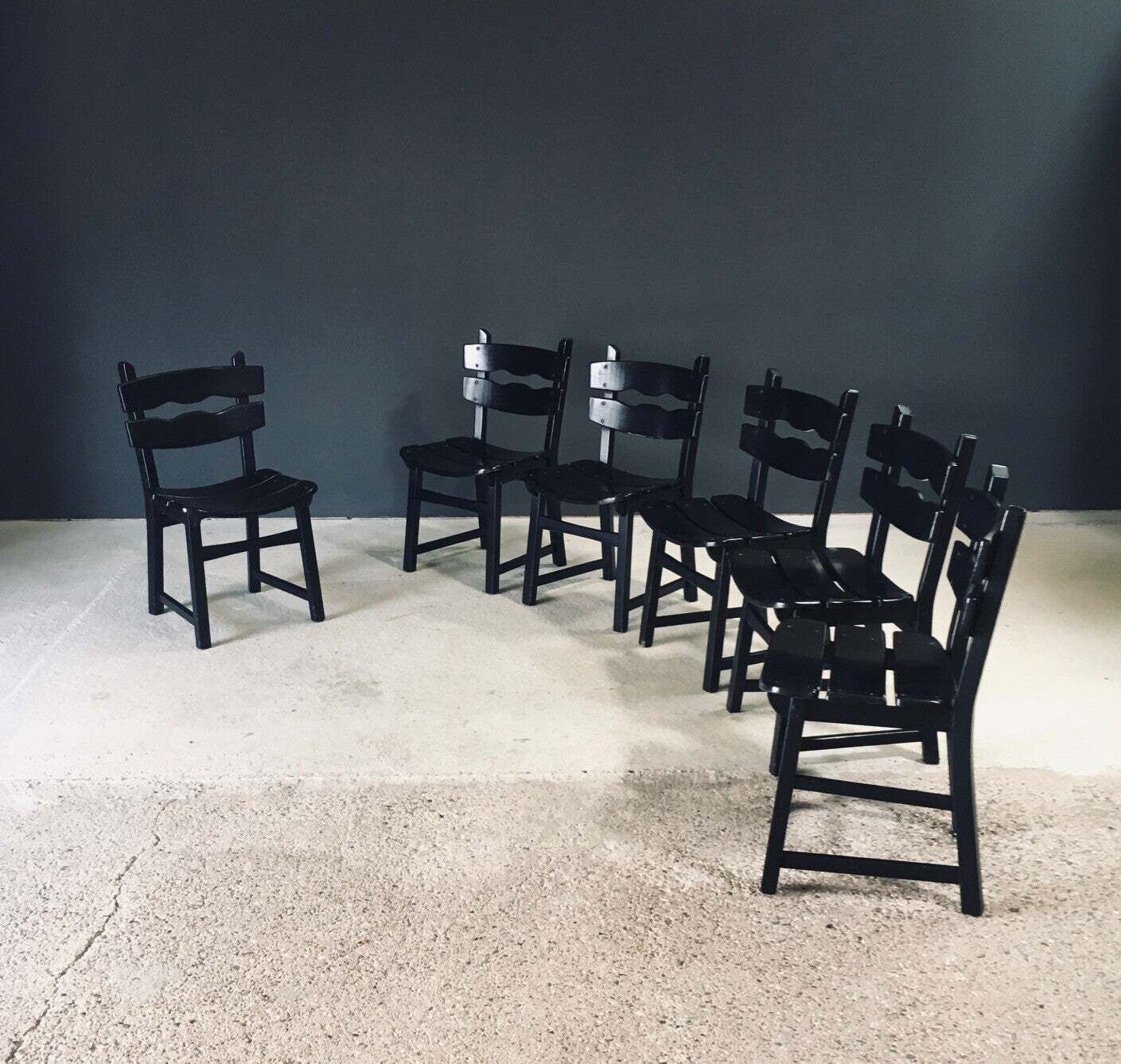 Brutalist Design Dining Chairs By Dittmann For Awa Radbound, Netherlands 1970's photo Furniture