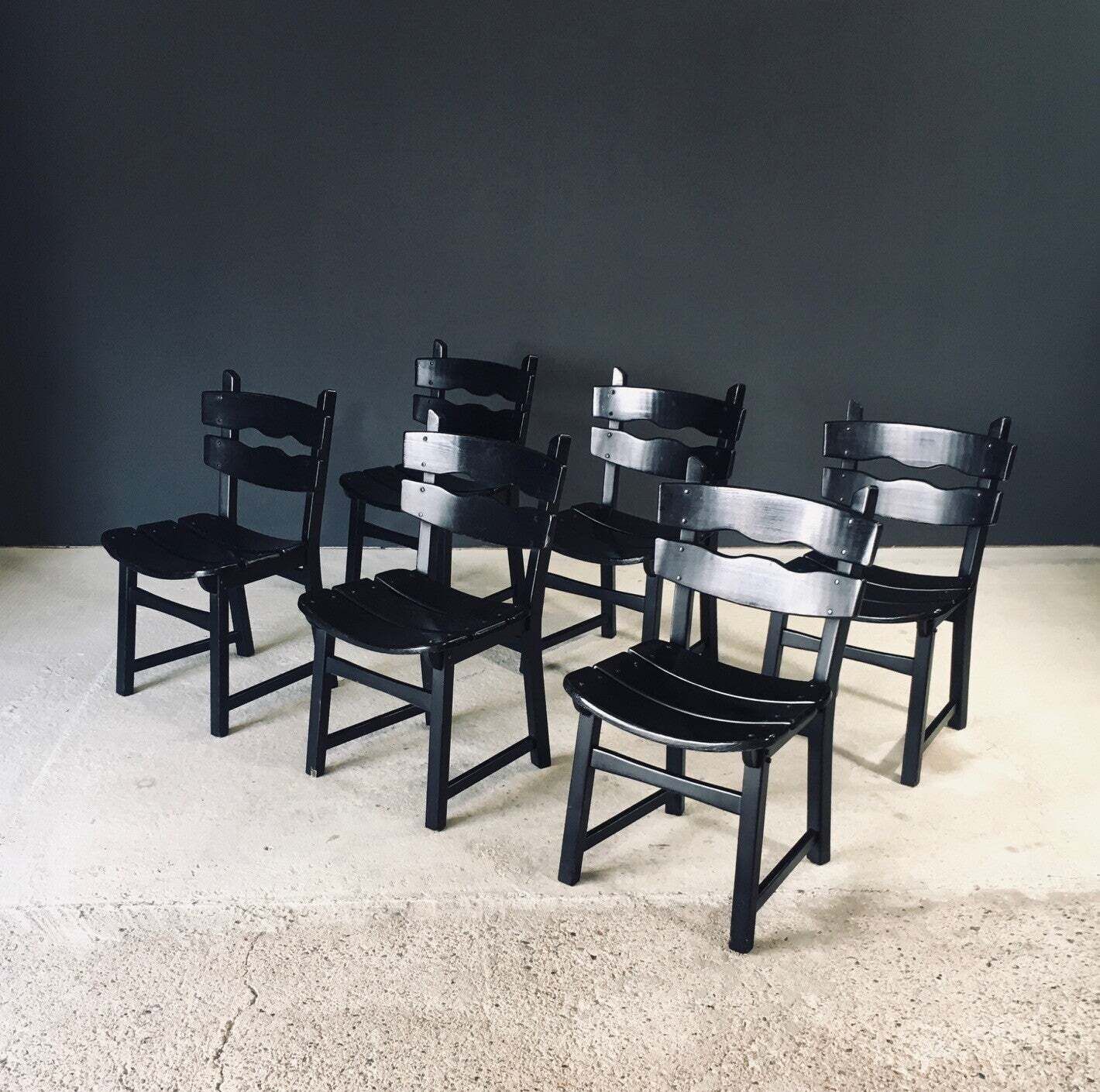 Brutalist Design Dining Chairs By Dittmann For Awa Radbound, Netherlands 1970's photo 1400.0