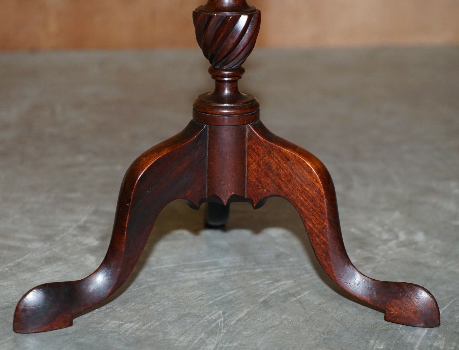 photo for sale Lovely Antique Sheraton Revival Mahogany Tripod Side End Lamp Wine Table