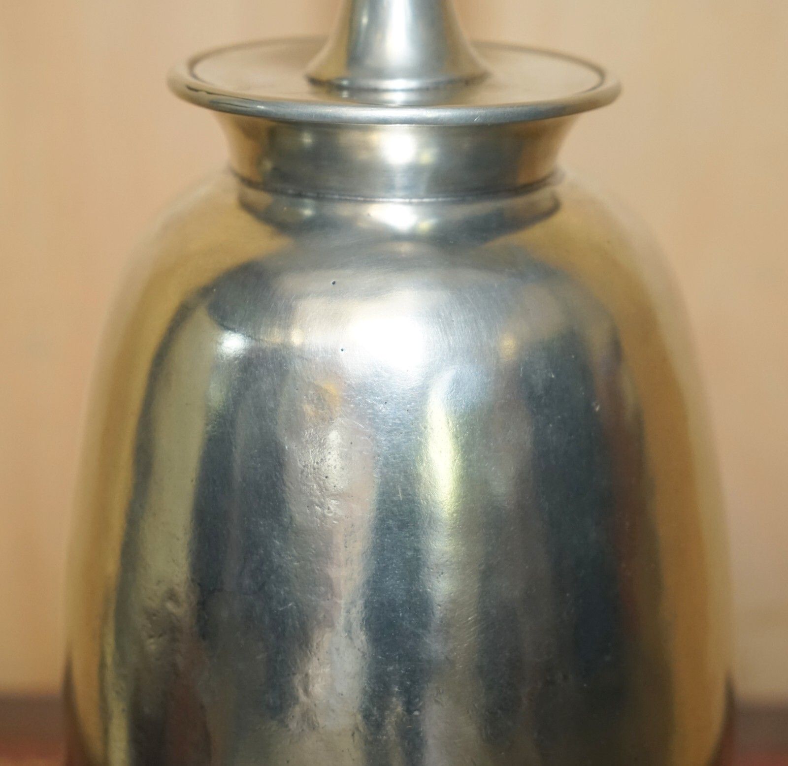 Large Owl Stamped Arte Italica Tavola Marinoni Vase Dome Shaped Pewter Lamp photo buy