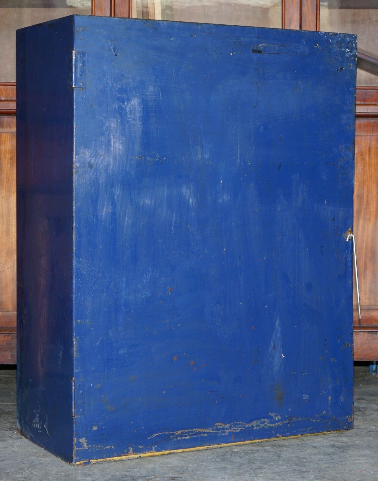 Industrial Steel Large Circa 1950's Metal Workers Paint Cupboard Very Rare Find photo furniture
