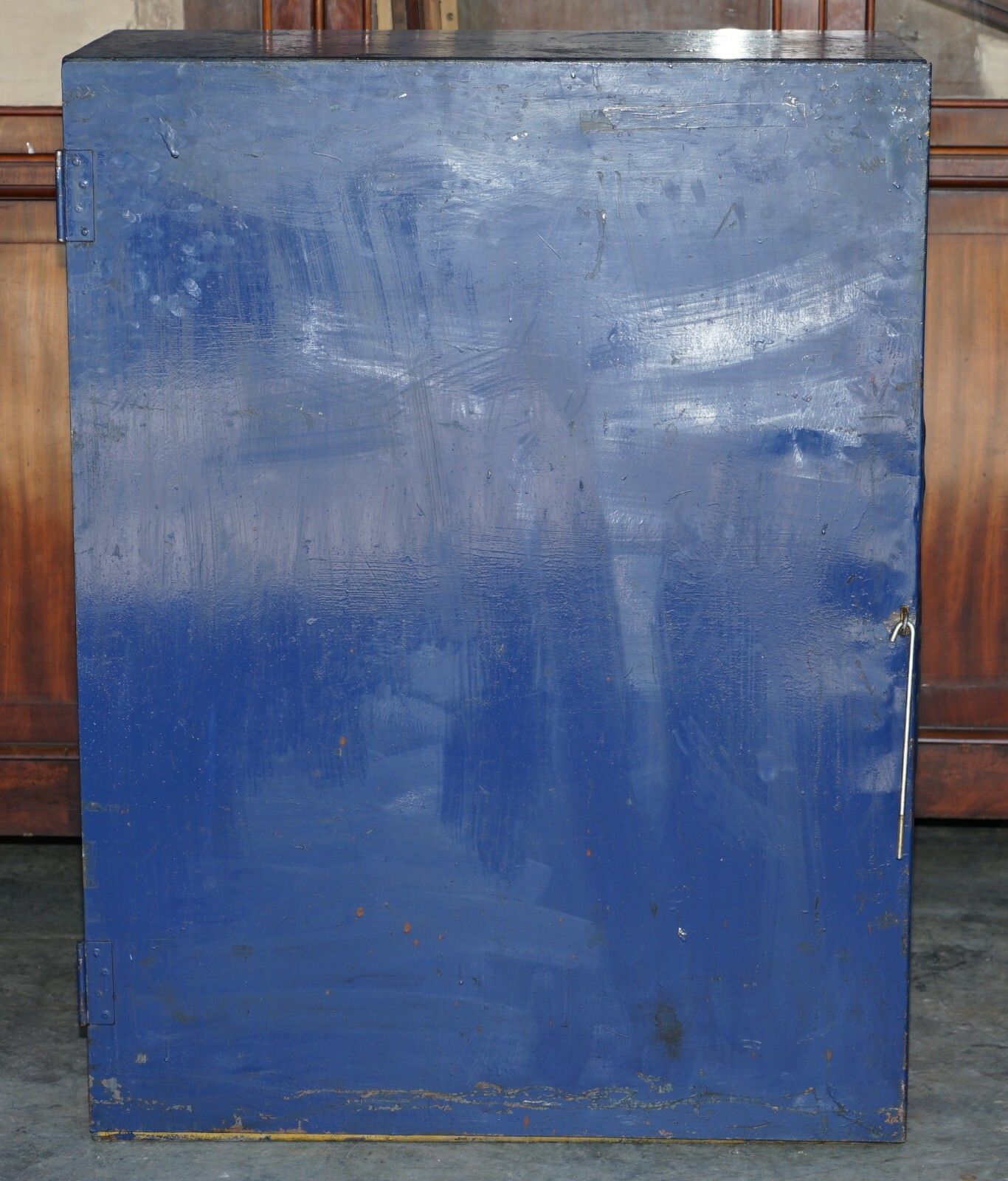 Industrial Steel Large Circa 1950's Metal Workers Paint Cupboard Very Rare Find photo for sale