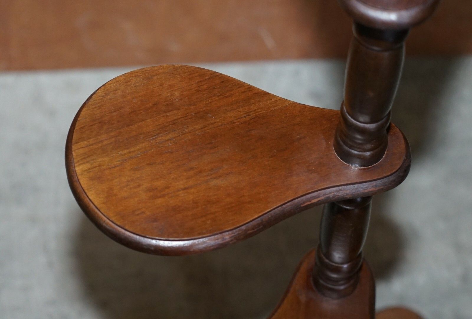 Pair Of Hardwood Whatnot Adjustable Side End Tables Cake Stands Display Stands photo buy