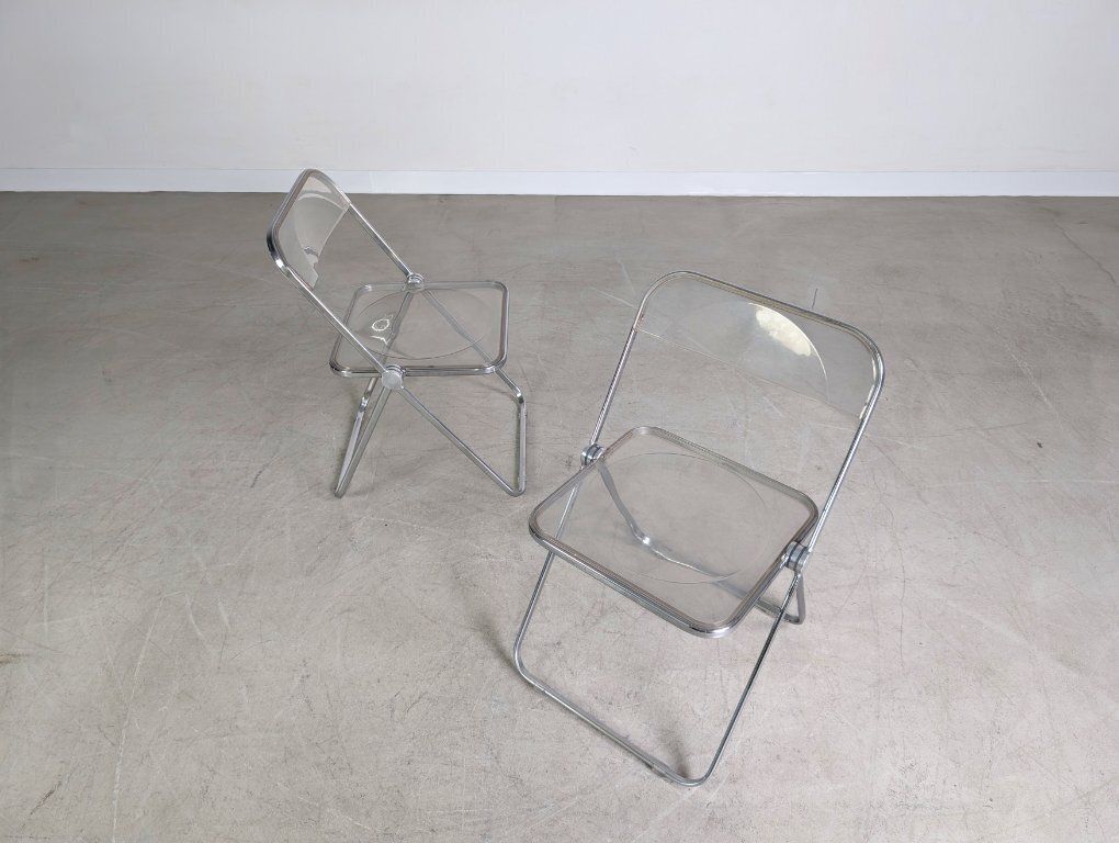 Set Of 2 Midcentury Folding Chair Plia Castelli Giancarlo Piretti Chair photo vintage