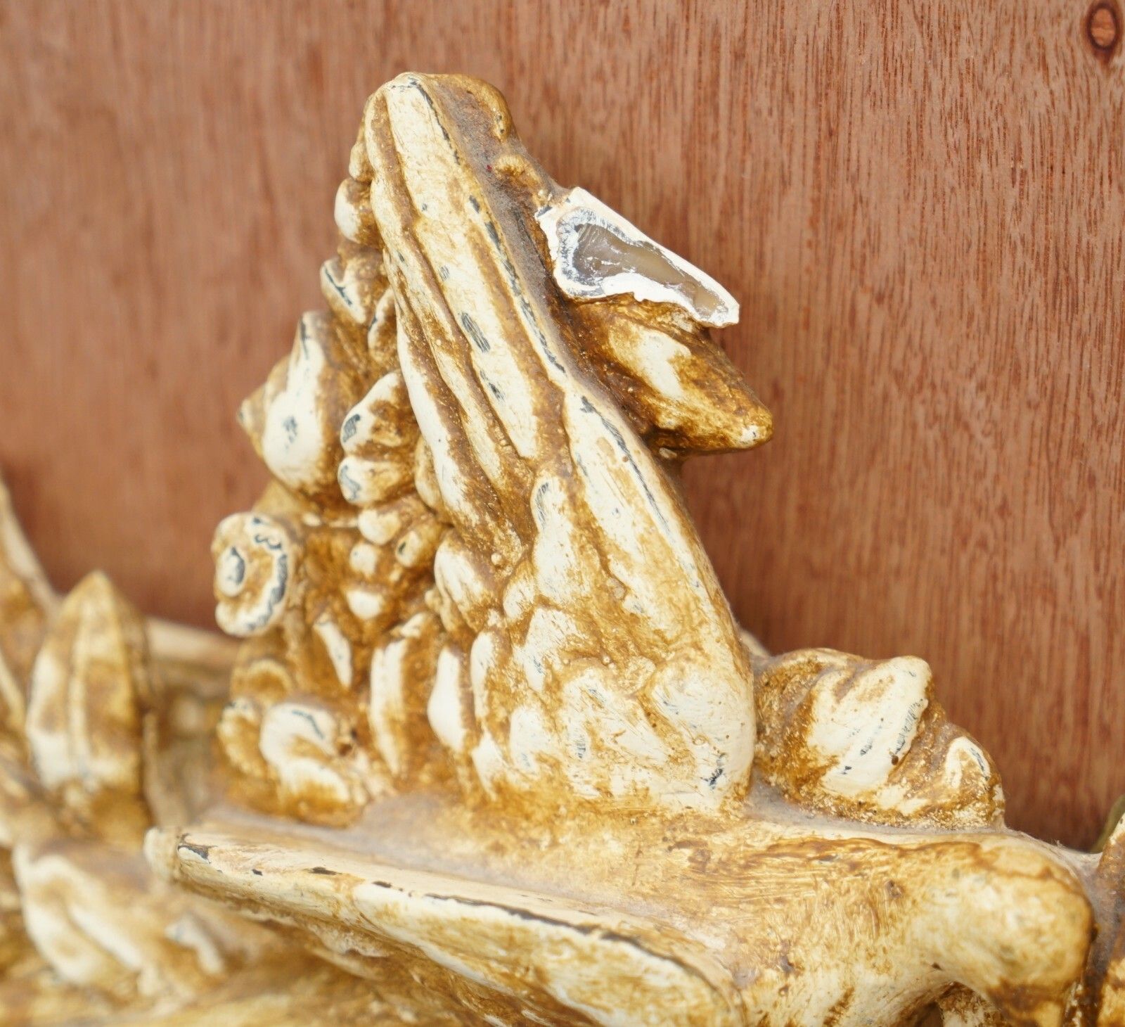 photo for sale Ornately Decorated Wedding Mirror Depicting Two Turtle Doves Kissing Gilt Decor