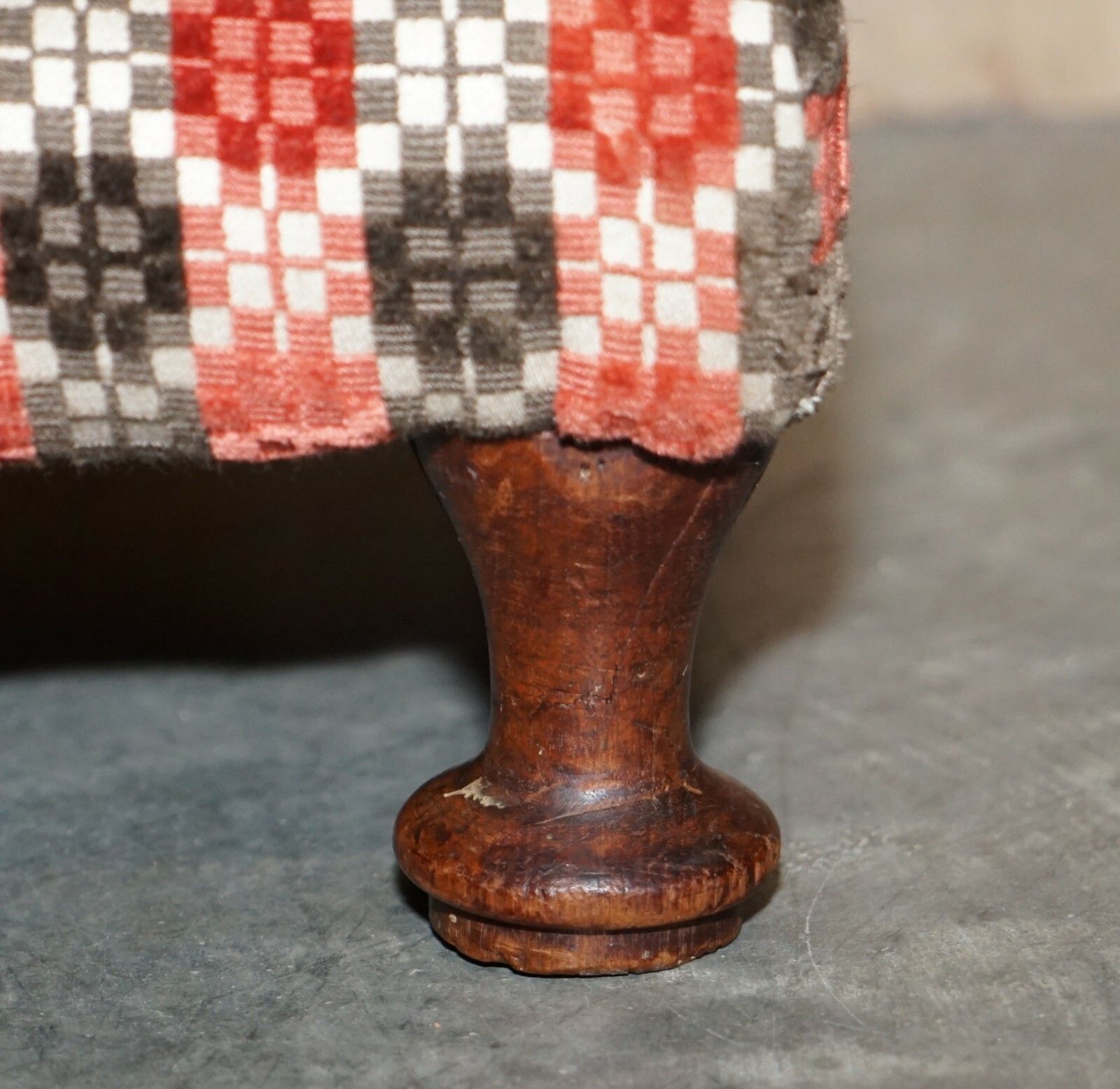 Antique Early Victorian Circa 1840 Mahogany Footstool Use With Wingback Armchair photo buy