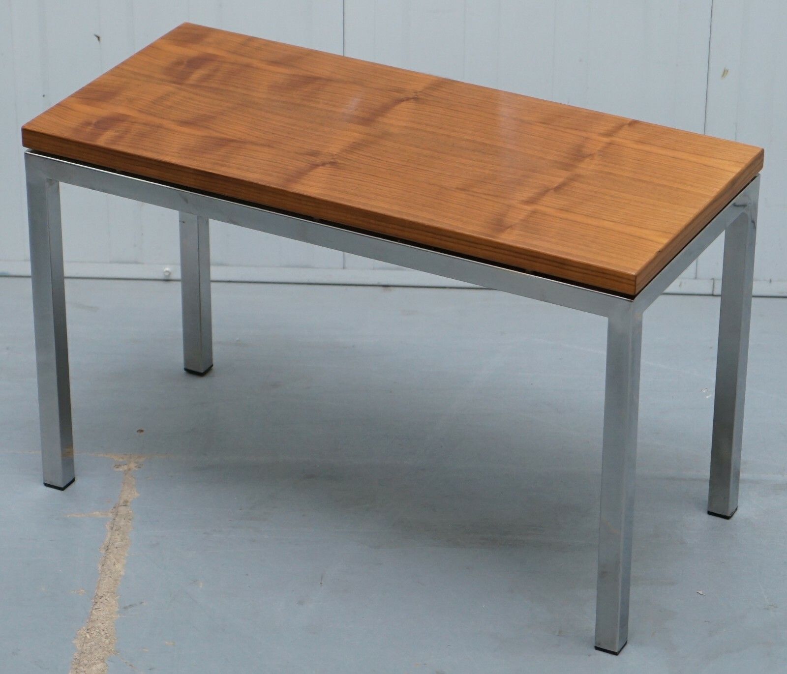 Stunning Teak And Chrome Contemporary Small Coffee Table Mid Century Styling photo furniture