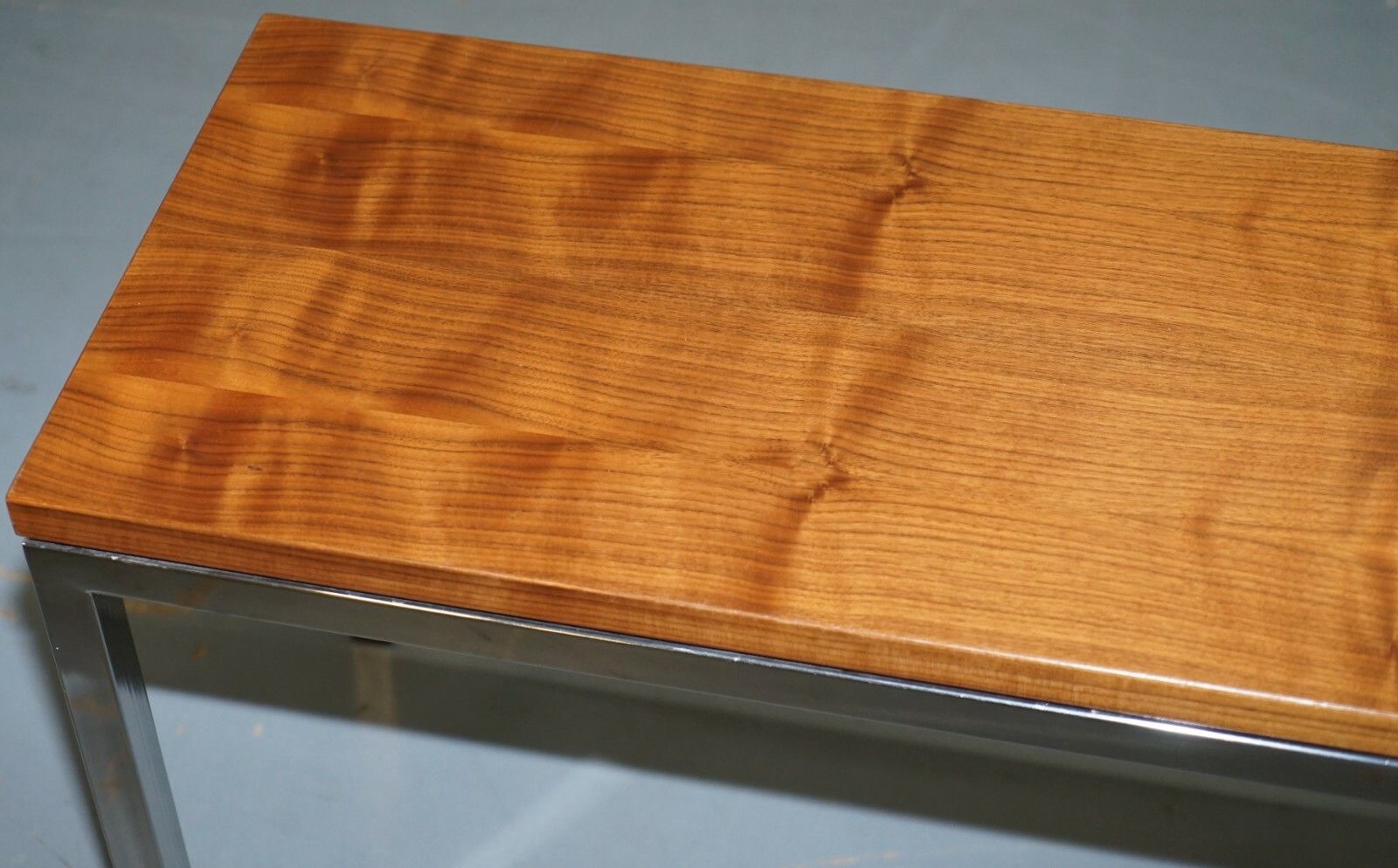 Stunning Teak And Chrome Contemporary Small Coffee Table Mid Century Styling photo Furniture