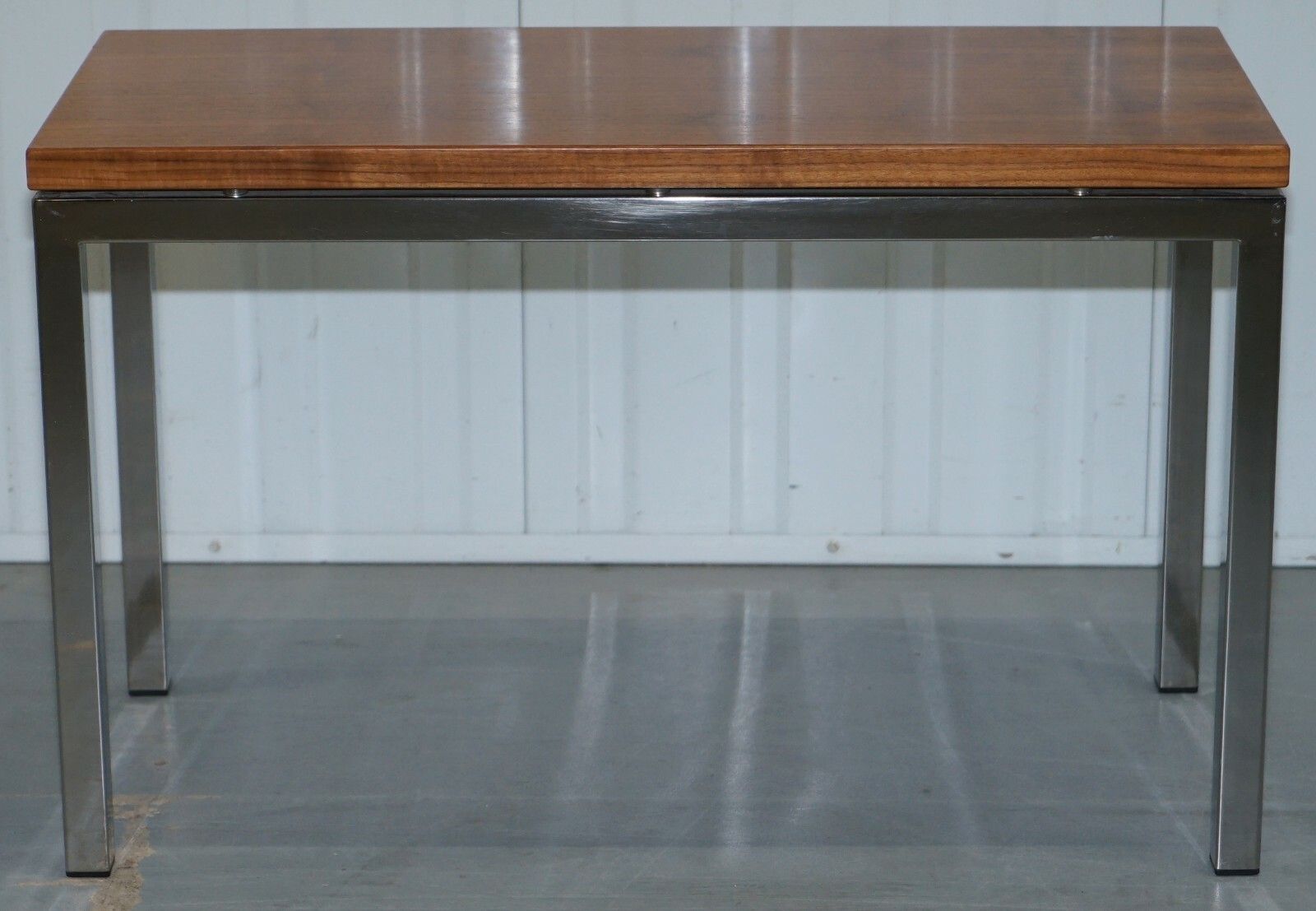 photo for sale Stunning Teak And Chrome Contemporary Small Coffee Table Mid Century Styling