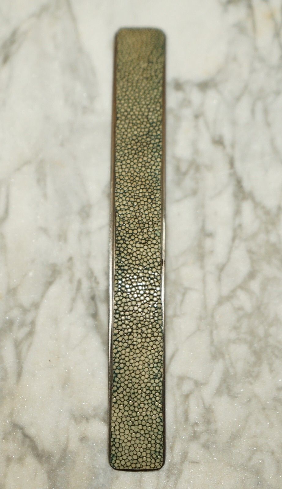 Home Fixtures Suite Of Six Shark Manta Ray Shagreen Upholstered Contemporary Drawer Handles photo