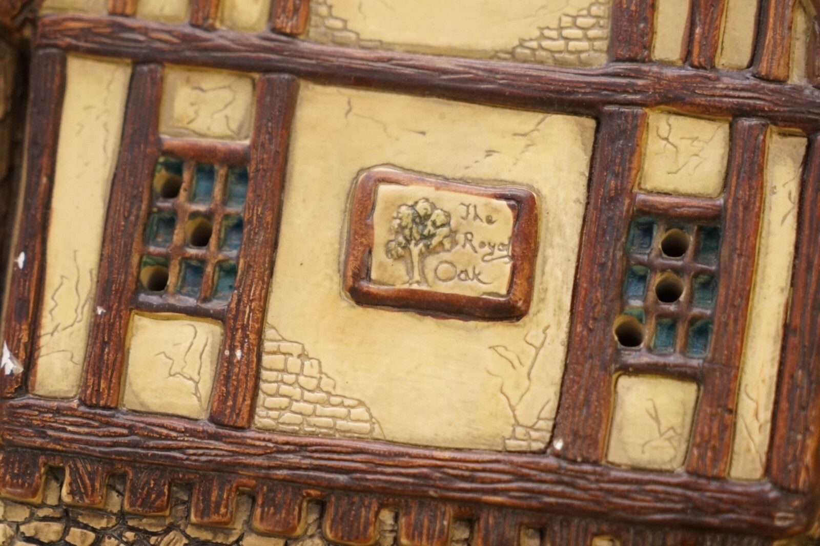 photo for sale Vintage Circa 1950's Wall Hanging Clock With Lamps Depicting A Village Scene