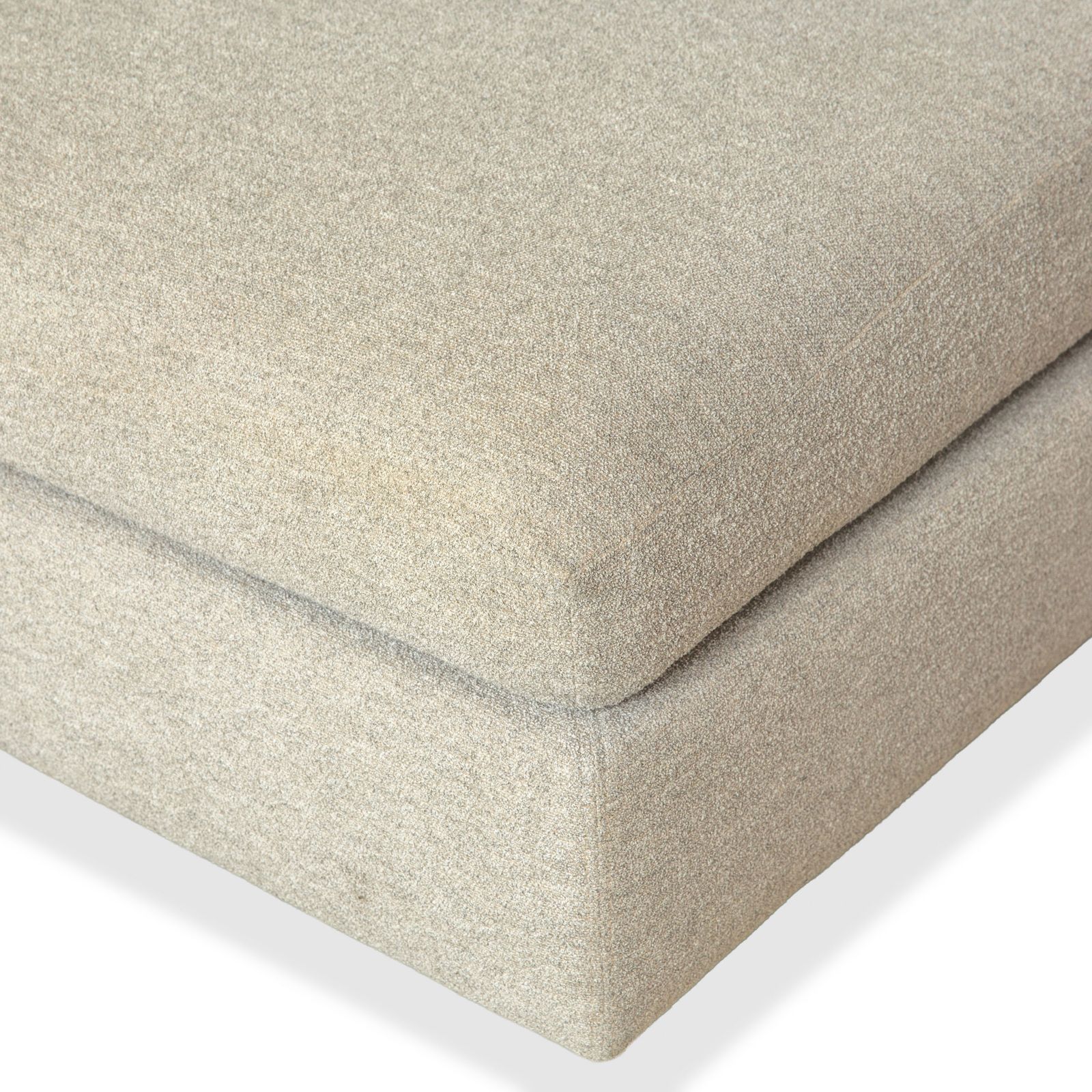 Canapé 2 places Minotti en tissu gris clair, avec coussins photo Mobilier