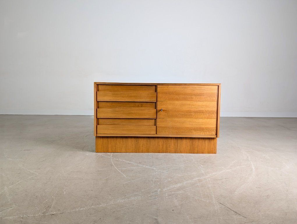 Midcentury Sideboard Vintage Sideboard Walnut Chest Of Drawers 1970 photo for sale
