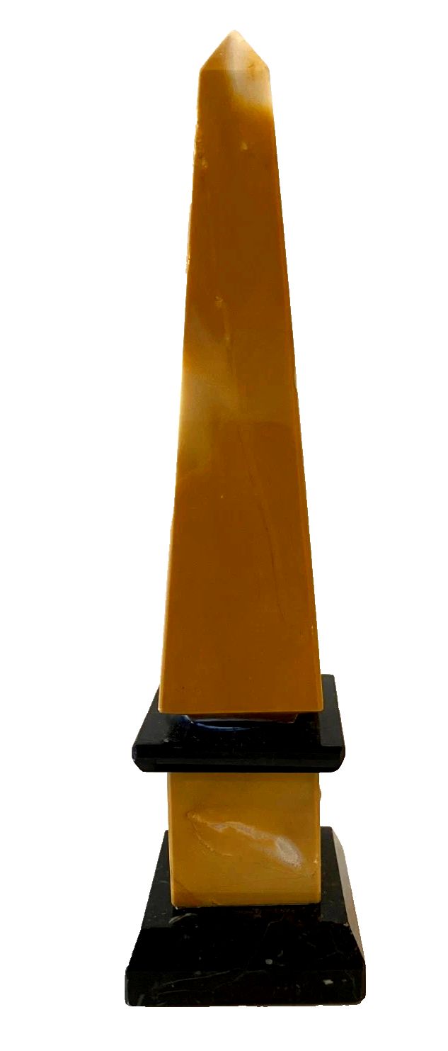 Siena Yellow And Black Marble Obelisk 20th Century photo for sale