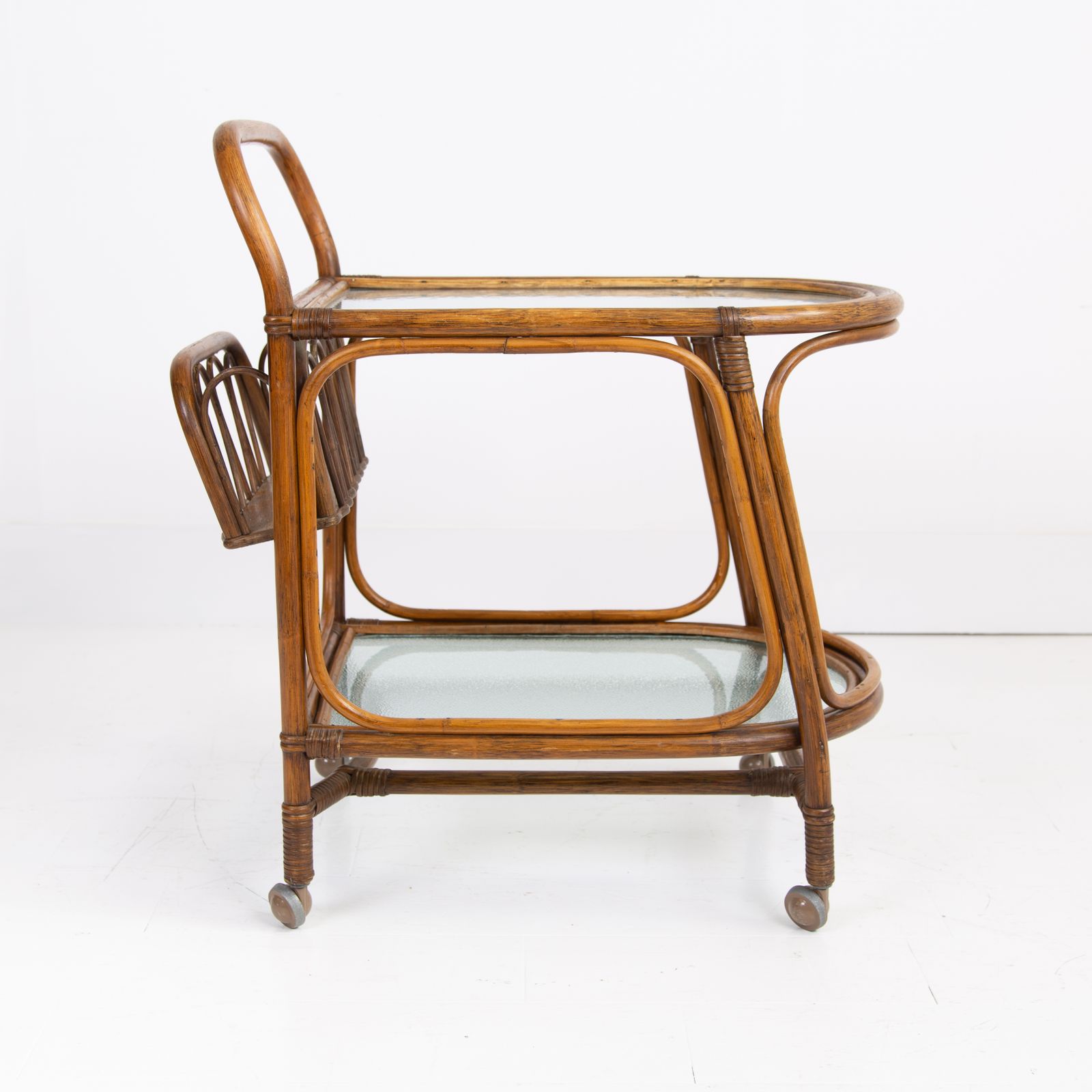 photo buy Mid Century Bamboo Drinks Trolley C1970 By Angrave's