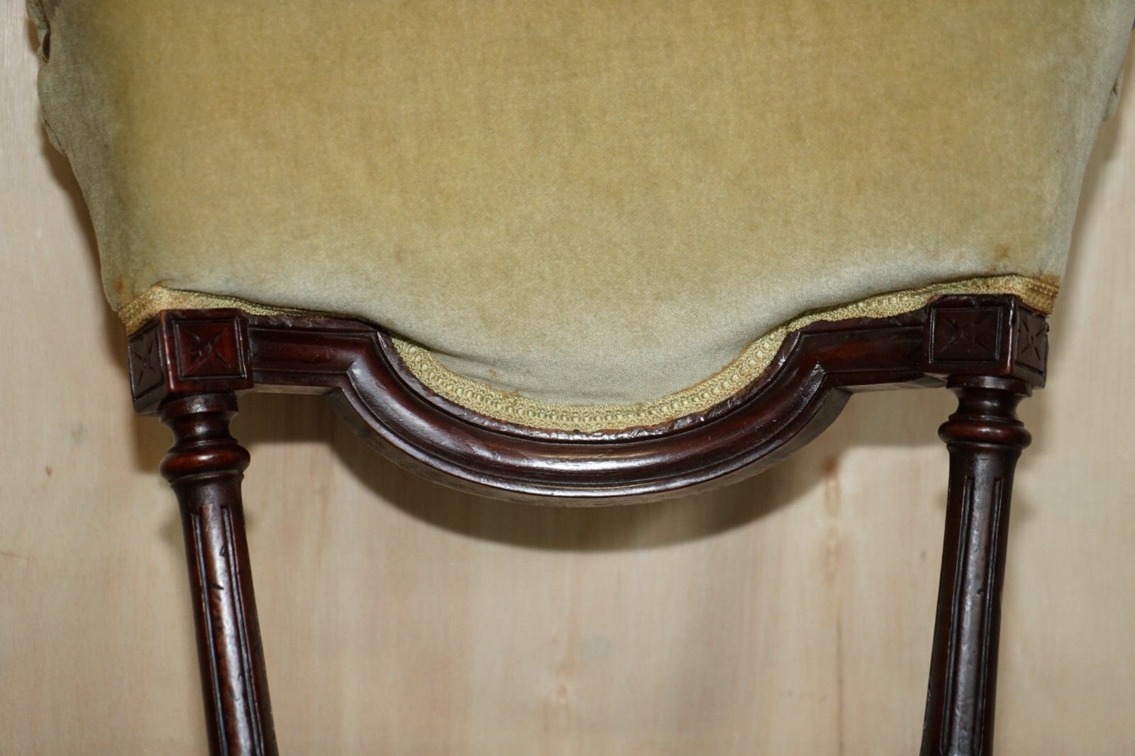 Small Antique Victorian Nursing Chair Circa 1860 Carved Mahogany Frame photo for sale